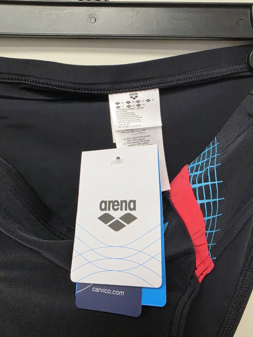 Arena Swim Mens Threefold Brief Black Anguria 34